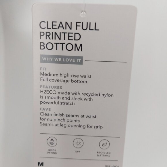 Athleta Bora Bora Bikini Bottom Clean Full Floral Printed Size Medium - Picture 3 of 7